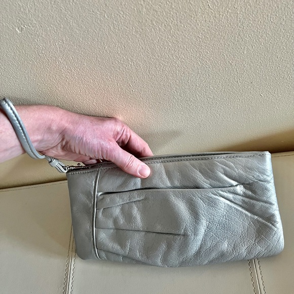 Metallic leather wristlet by Cache. - Picture 6 of 7